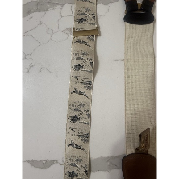 TRAFALGAR LIMITED EDITION vintage Ribbon Duck Hunting Dog Suspenders Runner - Picture 3 of 5